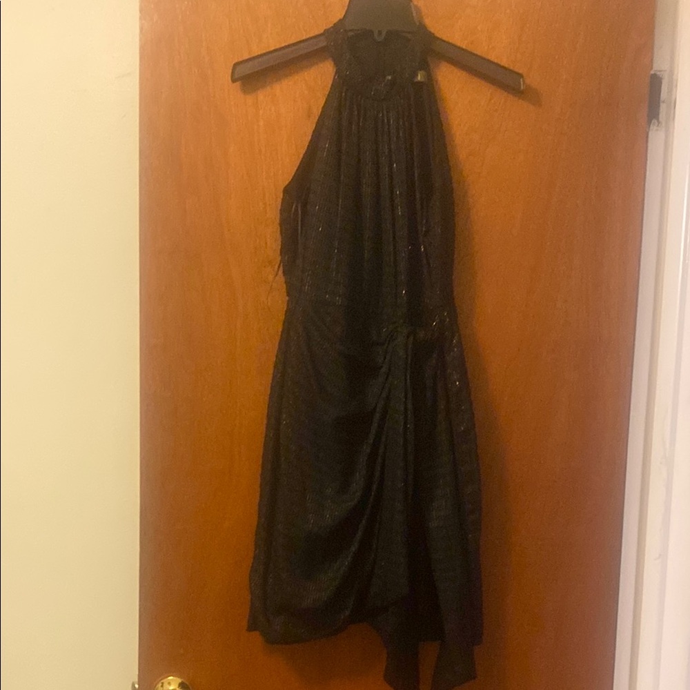 Melonie Size 2 Elegant Black Halter Dress
